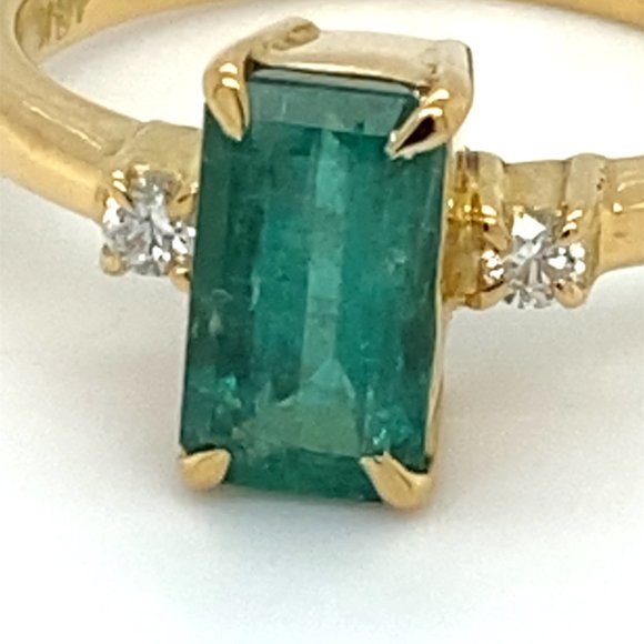 Panjshir Emerald 1.47ct Diamonds 18K Gold Ring - Picture 7 of 7